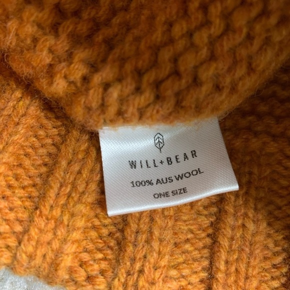 NWT Tasman Ochre Will + Bear Hat Beanie Cap One Size Pumpkin - Picture 5 of 7